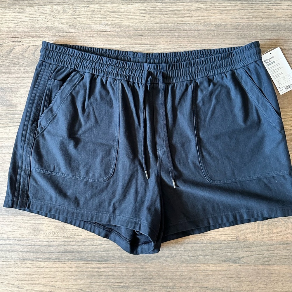 NEW Athleta Farallon Shorts-Black-Size 26-Organic Cotton-Breathable